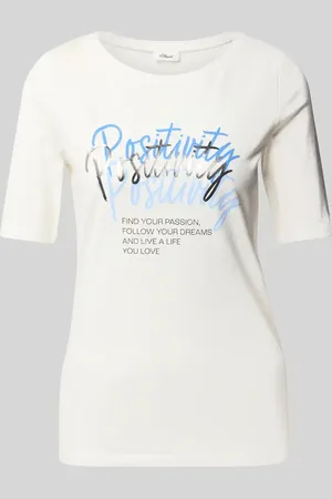 QS by s.Oliver T-shirt o kroju slim fit z mieszanki bawełny