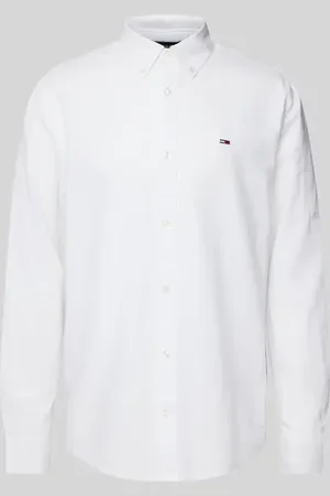 Tommy Hilfiger Koszula casualowa o kroju regular fit z mieszanki bawełny i lnu z kołnierzykiem typu button down
