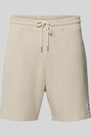 Hugo Blue Szorty z dzianiny dresowej o kroju regular fit z naszywką z logo model ‘Nuwafflo’