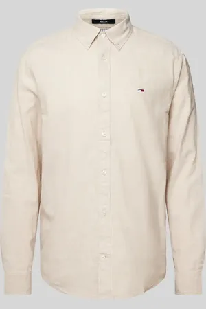 Tommy Hilfiger Koszula casualowa o kroju regular fit z mieszanki bawełny i lnu z kołnierzykiem typu button down