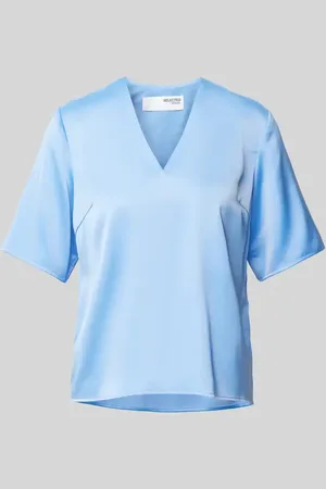 SELECTED Bluzka o kroju regular fit z dekoltem w serek model ‘LENA’