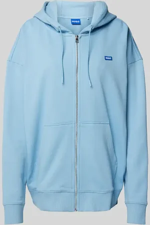 Hugo Blue Bluza rozpinana z naszywką z logo model ‘Doa’