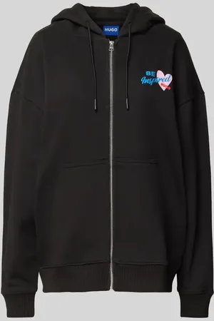 Hugo Blue Bluza rozpinana o kroju oversized z zamkiem błyskawicznym model ‘Doa’