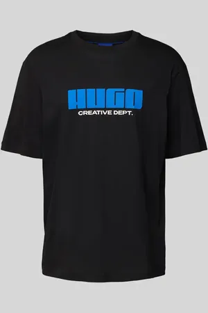 Hugo Blue T-shirt z nadrukiem z logo model ‘Newromi’