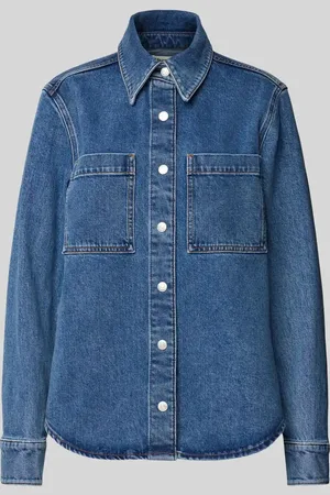 Marc O’ Polo Bluzka jeansowa o kroju oversized z mieszanki bawełny z nakładanymi kieszeniami