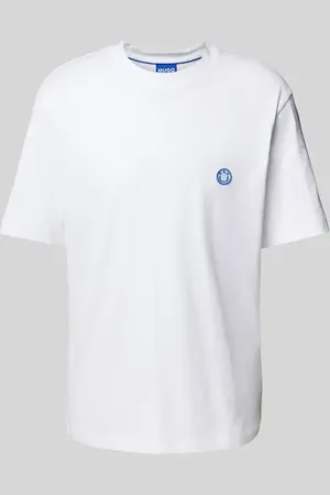 Hugo Blue T-shirt z naszywką z logo model ‘Niley’