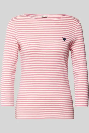 TOM TAILOR Bluzka o kroju shaped fit z rękawem o dł. 3/4 z dodatkiem bawełny