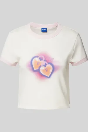 Hugo Blue T-shirt krótki z nadrukiem z logo model ‘Dalia’