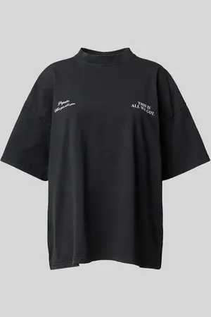Pegador T-shirt o kroju oversized z nadrukiem z logo model ‘LENA’