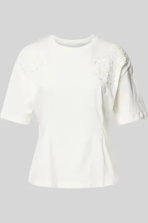 Ichi T-shirt z ozdobnym obszyciem model ‘NABIA’