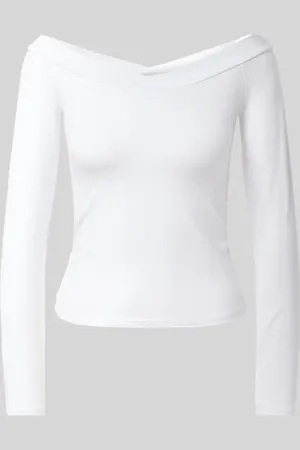 Pieces® Bluzka z długim rękawem o kroju regular fit z dodatkiem wiskozy model ‘MALIVA’