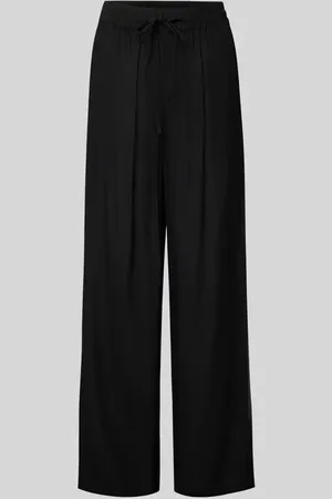 Pieces® Spodnie szerokie o kroju regular fit z mieszanki wiskozy i bawełny model ‘PIA’