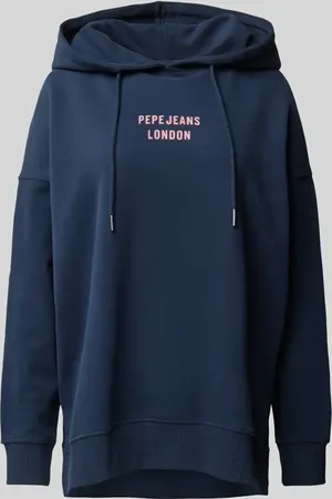 Pepe Jeans Bluza z kapturem o kroju oversized z nadrukiem z logo model ‘RIKKI’