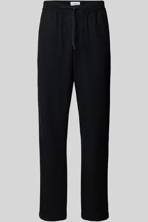 Les Deux Spodnie wełniane o kroju tapered fit z tunelem model ‘Como’