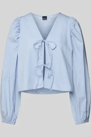 Gina Tricot Bluzka koszulowa krótka z wiązaniem