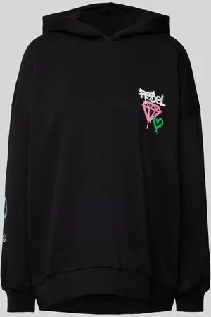 ONLY Bluza o kroju comfort fit z mieszanki bawełny z kapturem i nadrukiem model ‘ELODIE’