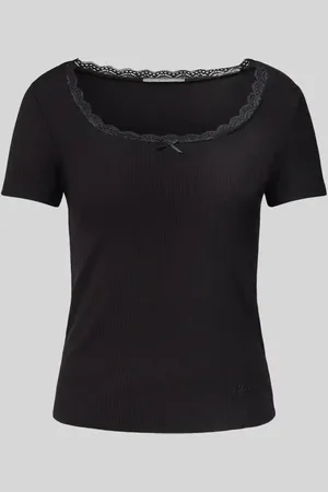 Guess T-shirt z wiązanym detalem model ‘LIA’