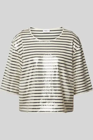 MARELLA T-shirt z cekinowym obszyciem model ‘GARDONE’