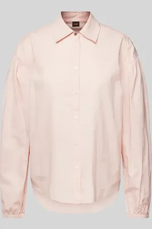 HUGO BOSS Bluzka o kroju relaxed fit z bufiastymi rękawami model ‘Barby’