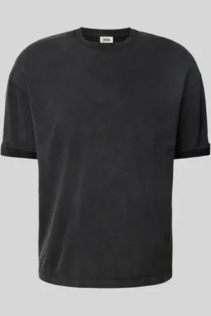 Drykorn T-shirt z prążkowanym, okrągłym dekoltem model ‘NOLIEN’