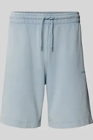 HUGO BOSS Szorty z dzianiny dresowej o kroju regular fit z nadrukiem z logo model ‘Dupaly’