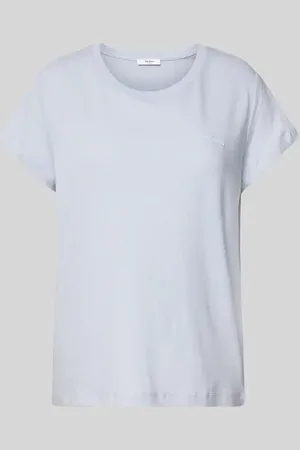 Pepe Jeans T-shirt z prążkowanym, okrągłym dekoltem model ‘MEGAN’