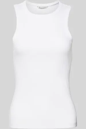 TOM TAILOR Top o kroju slim fit z prążkowanej mieszanki bawełny