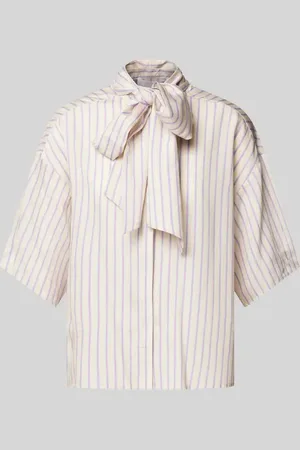 SELECTED Bluzka o kroju regular fit z wiązanym detalem model ‘LANA JUNO’