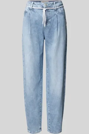 Gang Jeansy o kroju balloon fit z troczkiem model ‘SILVIA’