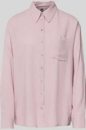 Pieces® Bluzka koszulowa o kroju relaxed fit z mieszanki wiskozy i lnu model ‘PIA’
