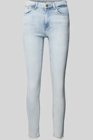 ONLY Jeansy o kroju skinny fit z mieszanki bawełny z frędzlami model ‘BLUSH’