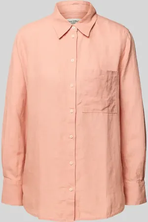 Marc O’ Polo Bluzka lniana o kroju regular fit z lekkiego materiału z kieszenią na piersi