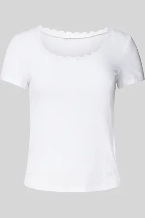Guess T-shirt z wiązanym detalem model ‘LIA’