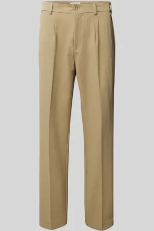 Casual Friday Spodnie o kroju regular fit z zakładkami w pasie i elastycznym pasem model ‘PIERCE’