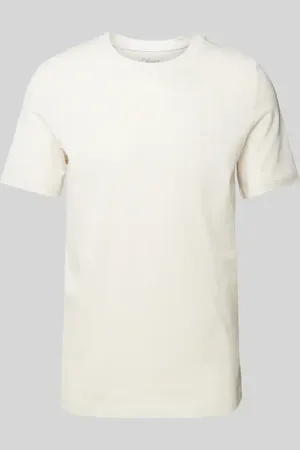 QS by s.Oliver T-shirt o kroju regular fit z czystej bawełny z gumowanym nadrukiem z logo
