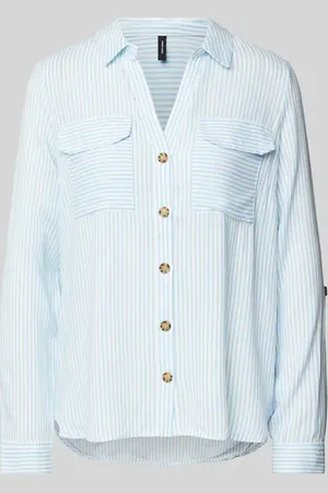 VERO MODA Bluzka koszulowa o kroju regular fit z czystej wiskozy model ‘BUMPY’