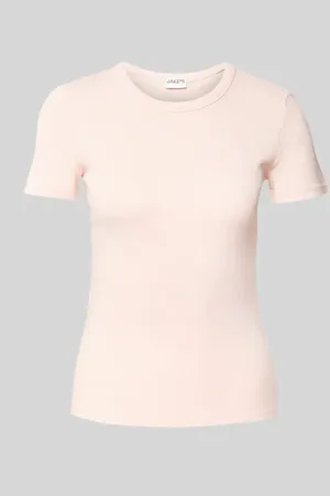 Jake*s T-shirt o kroju slim fit z drobnym prążkowaniem