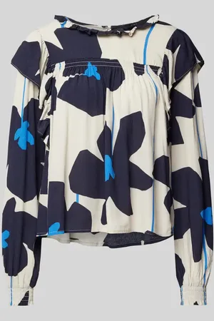 Oui Bluzka o kroju relaxed fit z bufiastymi rękawami
