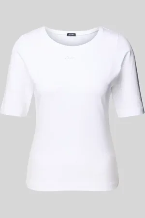 JOOP! T-shirt z prążkowanym, okrągłym dekoltem model ‘Tamira’