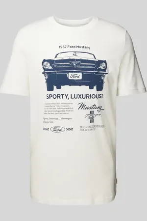 QS by s.Oliver T-shirt o kroju regular fit z czystej bawełny z nadrukiem Ford®