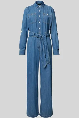 Ralph Lauren Kombinezon z imitacji denimu z wiązanym paskiem model ‘CRISELDA’