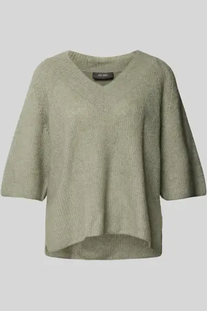 Mos Mosh Sweter z dzianiny z dekoltem w serek model ‘TACI’