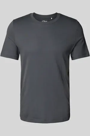 QS by s.Oliver T-shirt o kroju regular fit z czystej bawełny z gumowanym nadrukiem z logo