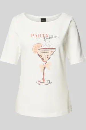 QS by s.Oliver T-shirt o kroju regular fit z mieszanki bawełny z kamieniami szlachetnymi