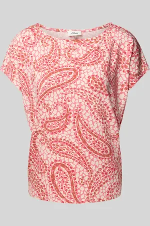 QS by s.Oliver T-shirt o kroju relaxed fit z mieszanki wiskozy z obniżonymi ramionami