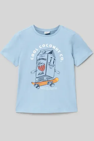 QS by s.Oliver T-shirt o kroju regular fit z bawełny z nadrukiem z przodu