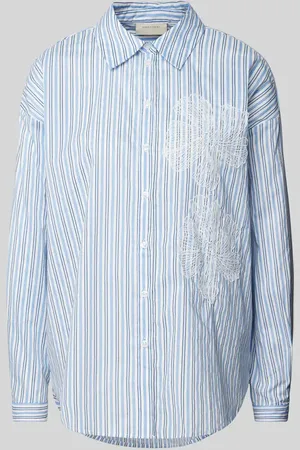 Freequent Bluzka o kroju relaxed fit z obszyciem koronką model ‘Cirene’