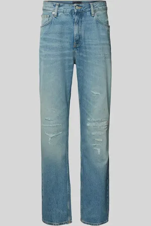 Tommy Hilfiger Jeansy o kroju straight fit z czystej bawełny z efektem znoszenia model ‘MERCER’