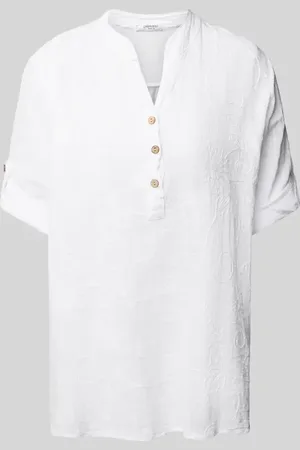 Zabaione Bluzka o kroju relaxed fit z obszyciem koronką model ‘Li’