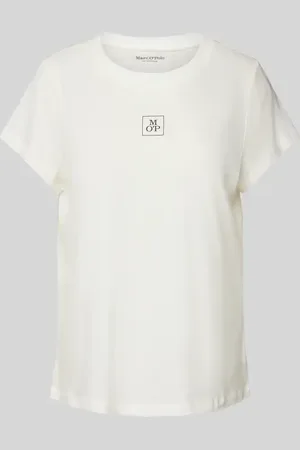 Marc O’ Polo Góra od piżamy o kroju regular fit z mieszanki bawełny i modalu z nadrukiem z logo